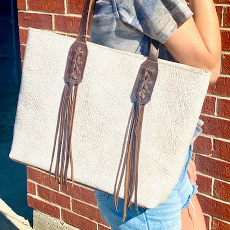 Leander "Jinny" White Washed Tote