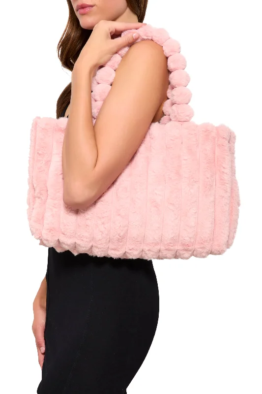 Faux Fur Shadow Stripe Tote Bag Fashionable Bags At Must-Have Prices