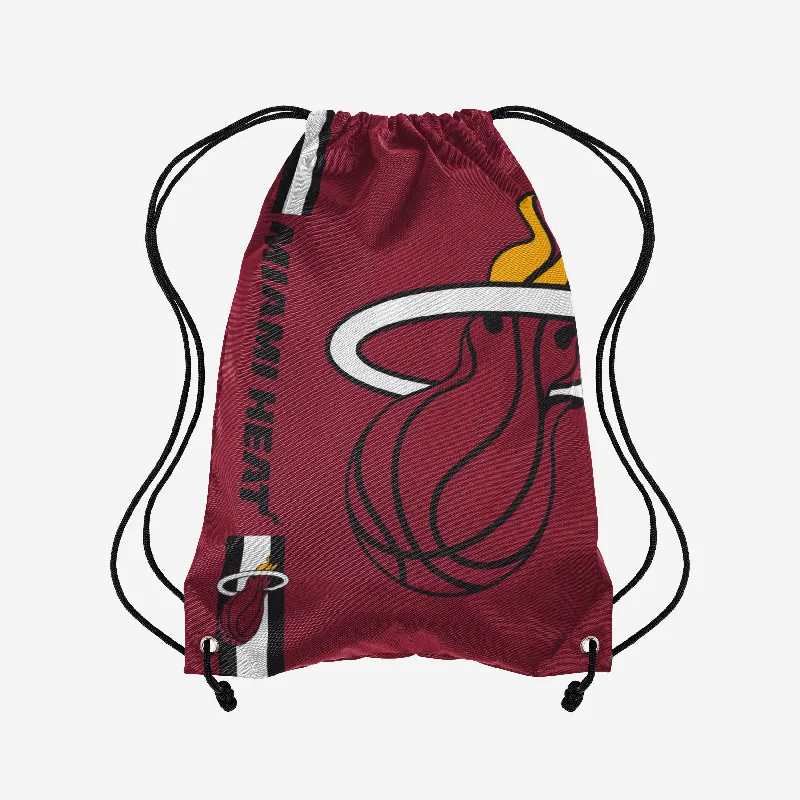 Miami Heat Big Logo Drawstring Backpack Trendy Totes, Shop & Save