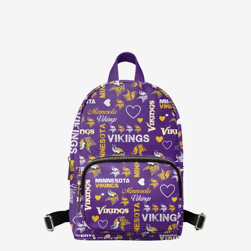 Minnesota Vikings Logo Love Mini Backpack