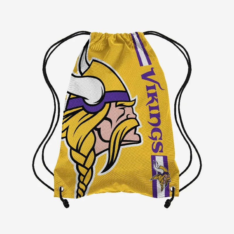 Minnesota Vikings Yellow Alternate Color Big Logo Drawstring Backpack Trendy Purses, Limited Offer Minnesota Vikings Yellow Alternate Color Big Logo Drawstring Backpack Trendy Purses, Limited Offer
