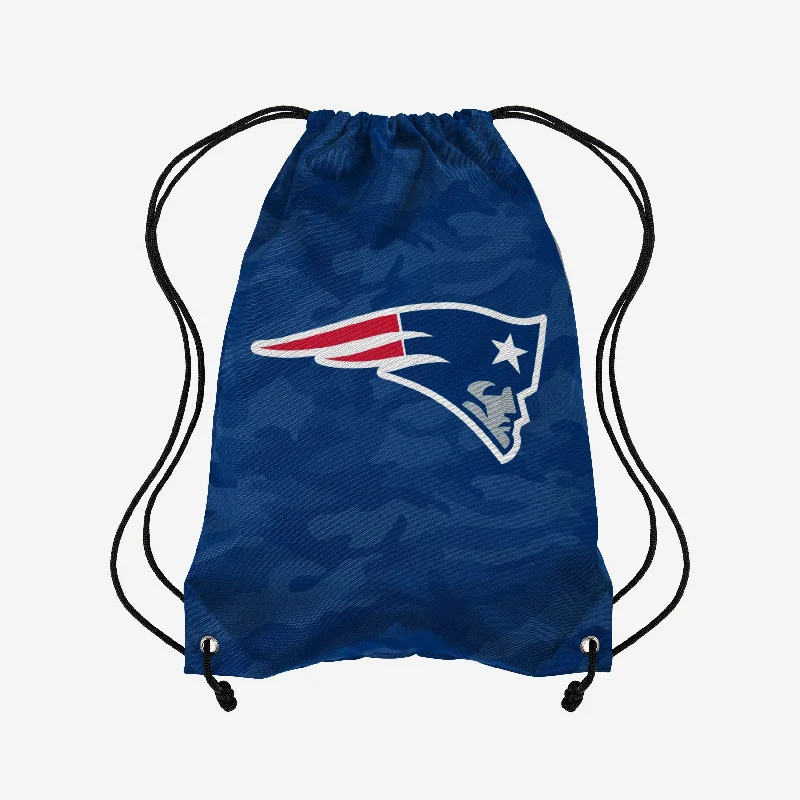 New England Patriots Big Logo Camo Drawstring Backpack Premium Bags At Special Prices