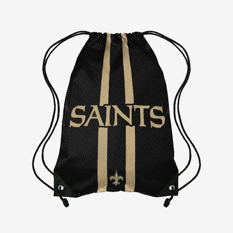 New Orleans Saints Team Stripe Wordmark Drawstring Backpack