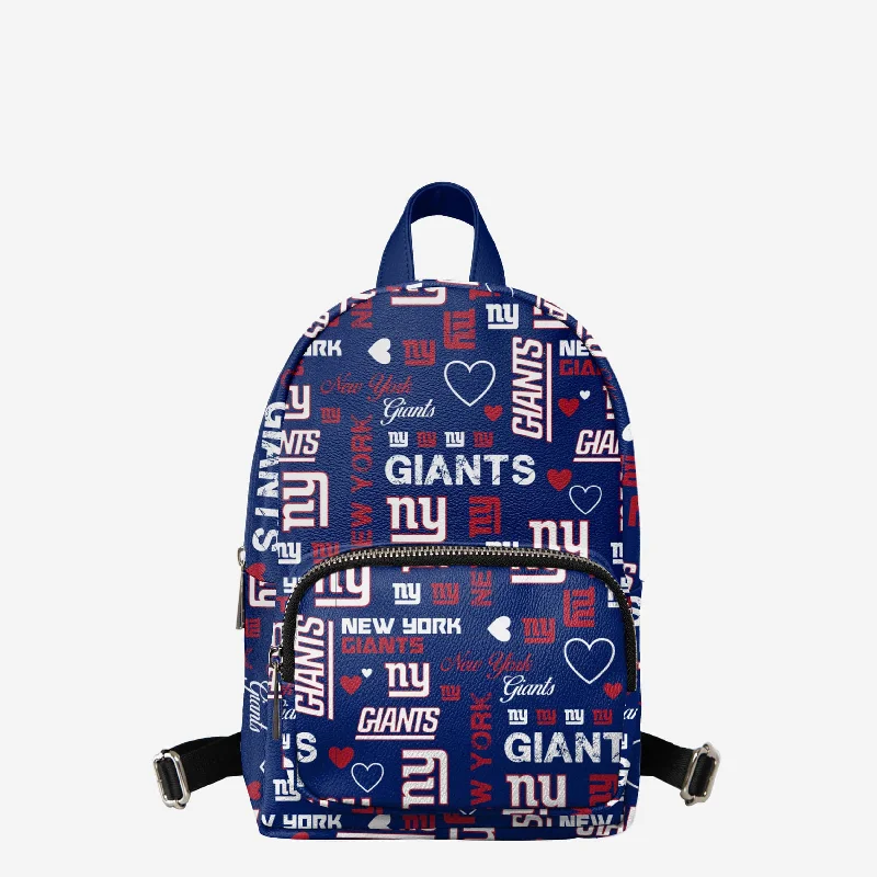 New York Giants Logo Love Mini Backpack Chic Handbags At Special Promotional Prices