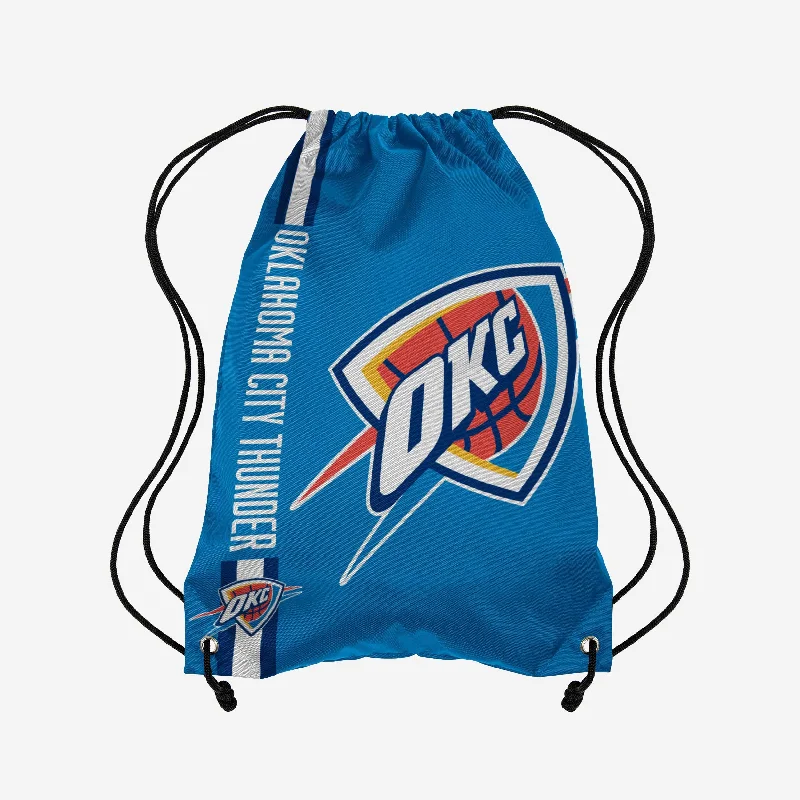 Oklahoma City Thunder Big Logo Drawstring Backpack Stylish Totes, Special Discounts