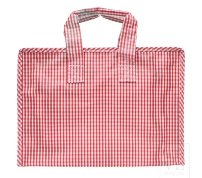 OVERNIGHT TOTE - RED GINGHAM Grab Stylish Bags Before They Sell Out