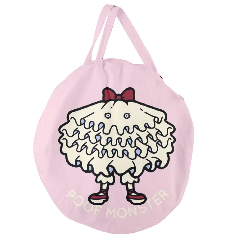 Poof Monster Giant Round Zipper Tote