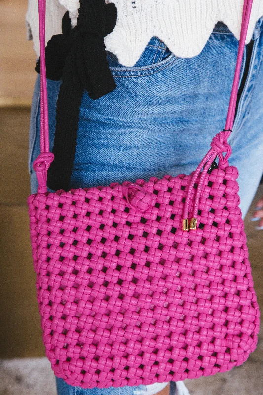 Rocco Woven Crossbody Purse, Fuchsia Best Bag Sale Of The Season