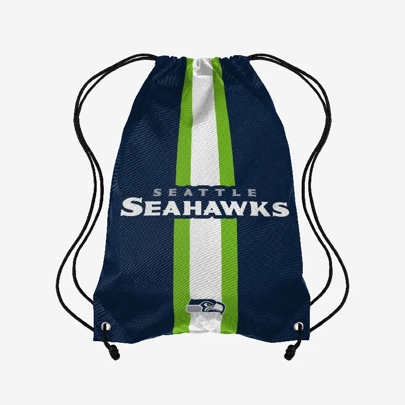 Seattle Seahawks Team Stripe Wordmark Drawstring Backpack