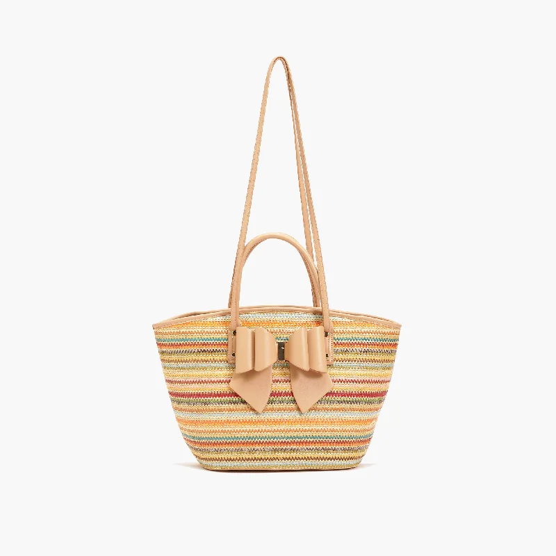 Instant Shipping! Sola Striped Straw Tote Handbag