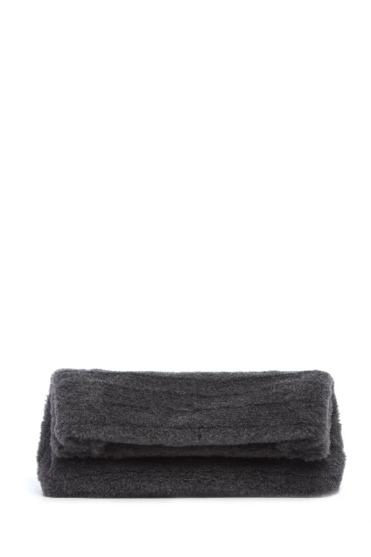 Phoebe Clutch in Dark Grey Virgin Wool Silk Cashmere Fur Chic Bags, Shop Now
