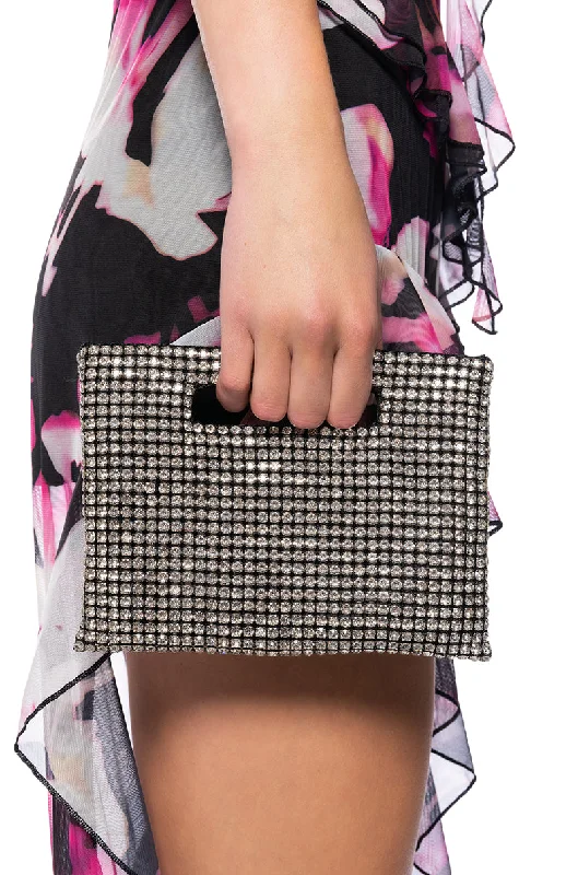 EMBELLISHED RHINESTONE CLUTCH WITH HANDLE Stylish And Functional Bags Now At Reduced Rates EMBELLISHED RHINESTONE CLUTCH WITH HANDLE Stylish And Functional Bags Now At Reduced Rates