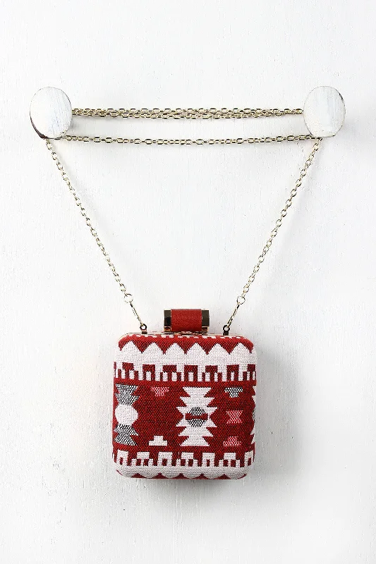 Tribal Square Clutch Bag Limited-Stock Handbag Sale For A Stylish Look