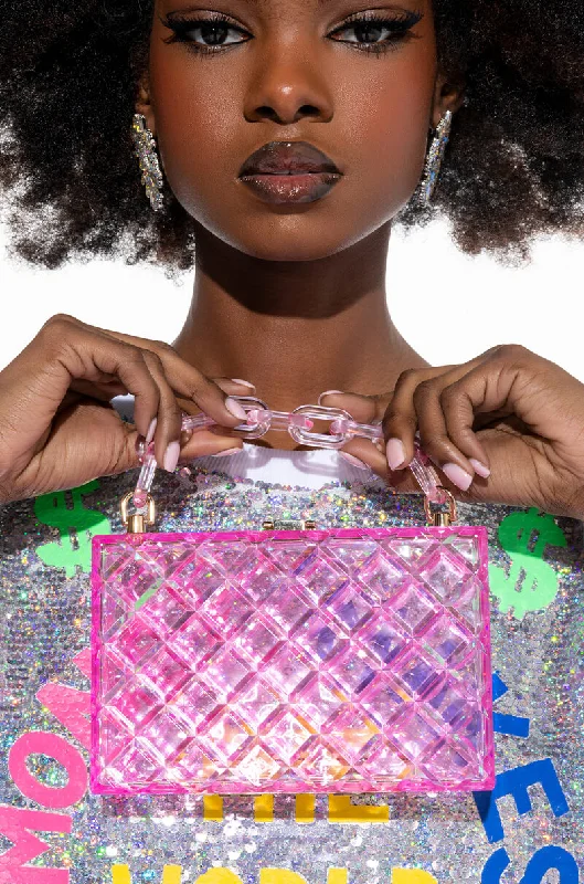 WE SEE EACHOTHER LIGHT PINK CLUTCH BAG Stylish Bags, Unbeatable Prices