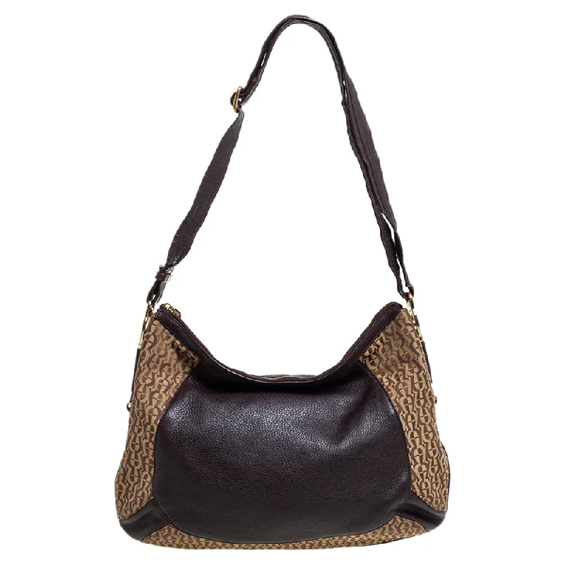 Aigner /beige Signature Canvas And Leather Hobo Designer Bags At Exclusive Clearance Prices Aigner /beige Signature Canvas And Leather Hobo Designer Bags At Exclusive Clearance Prices