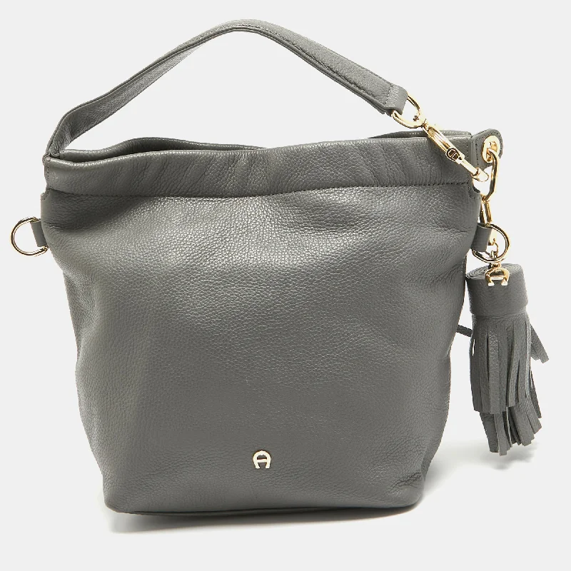 Aigner Leather Tassel Charm Hobo Must-Have Bags At Irresistible Discounts
