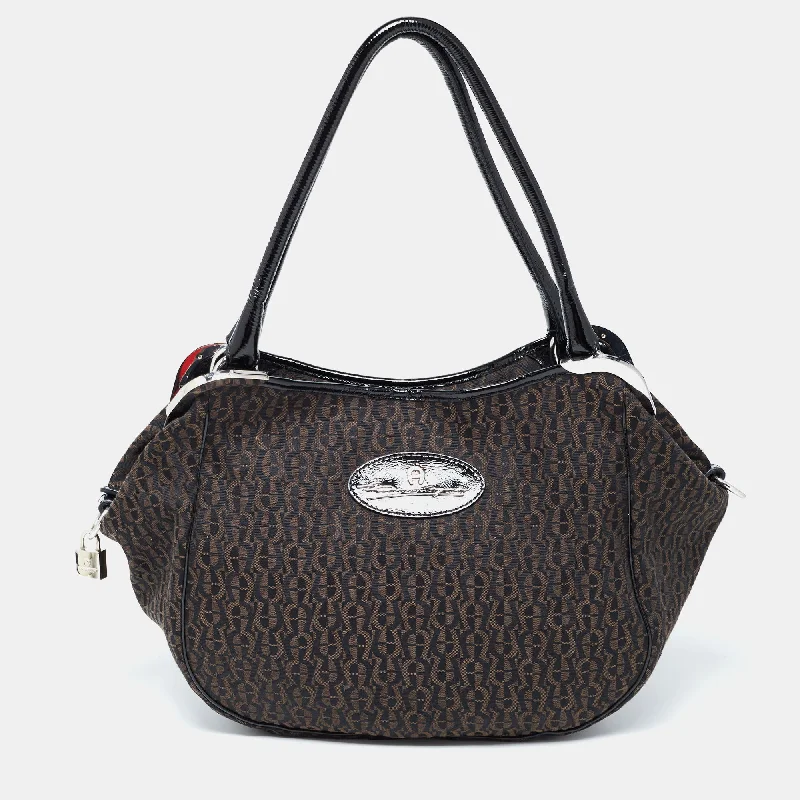 Aigner  Signature Canvas Logo Hobo Trendy Purses With Limited-Time Offers