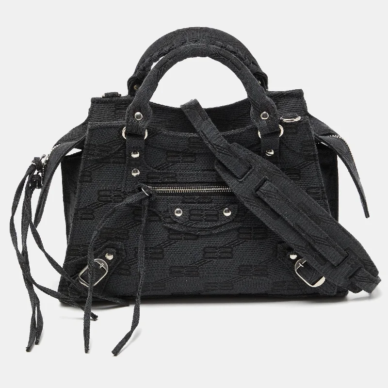 Balenciaga  Bb Monogram Canvas Xs Neo Cagole Bag Carry Elegance For Less
