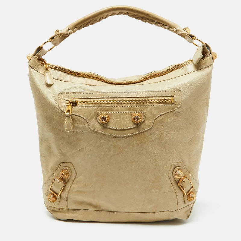 Balenciaga Beige Leather Ggh Day Hobo Fashion-Forward Bags At Exclusive Promotional Prices Balenciaga Beige Leather Ggh Day Hobo Fashion-Forward Bags At Exclusive Promotional Prices