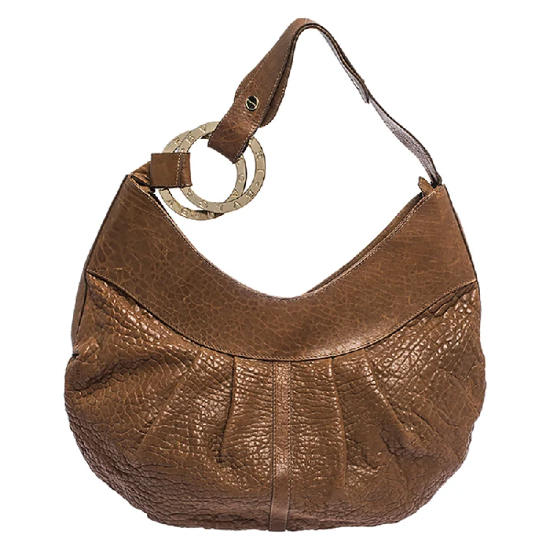 Bvlgari Pleated Leather Hobo Exclusive Discounts On Stylish Handbags