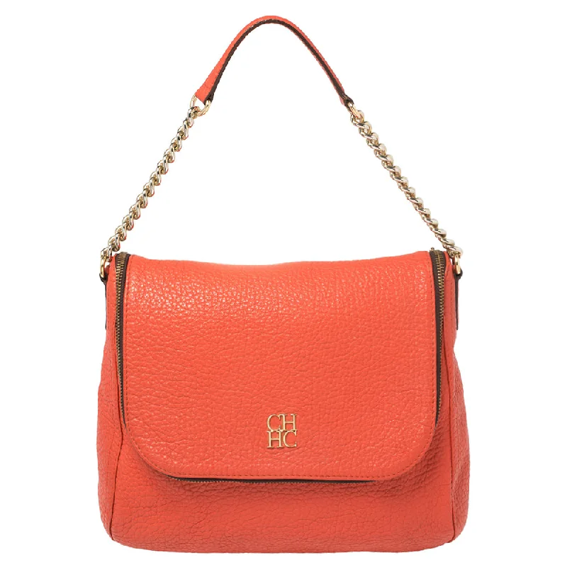 Carolina Herrera Leather Zip Hobo High-End Handbags At Affordable Prices