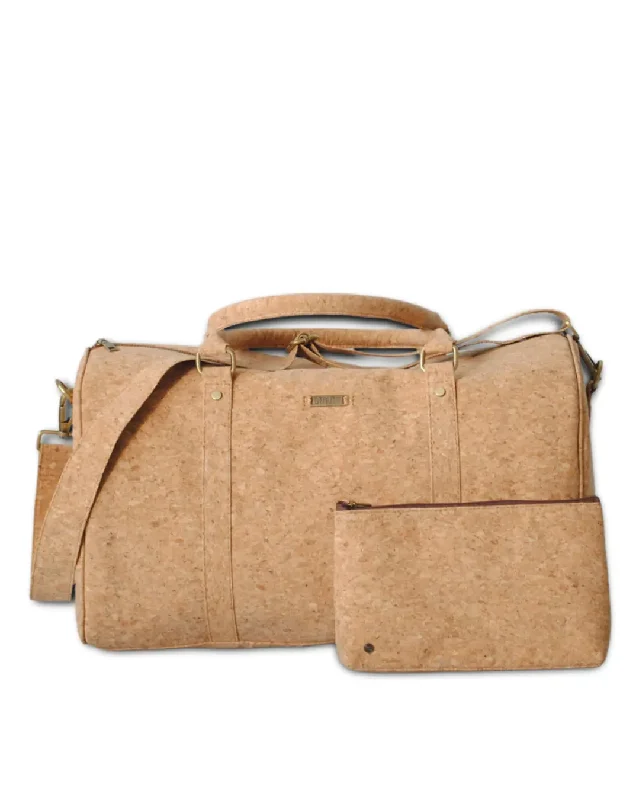 CORK LEATHER CABIN BAG WITH TOILETRY KIT - CARRY-ON LUGGAGE