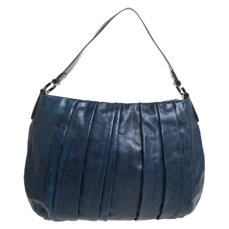 Dkny  Pleated Leather Floral Chain Detail Hobo Sleek Bags, Perfect Prices