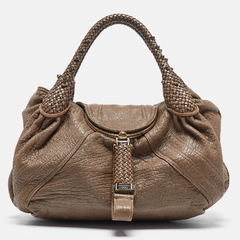 Fendi Grey Leather Spy Hobo Seasonal Sale On Trendy Handbags