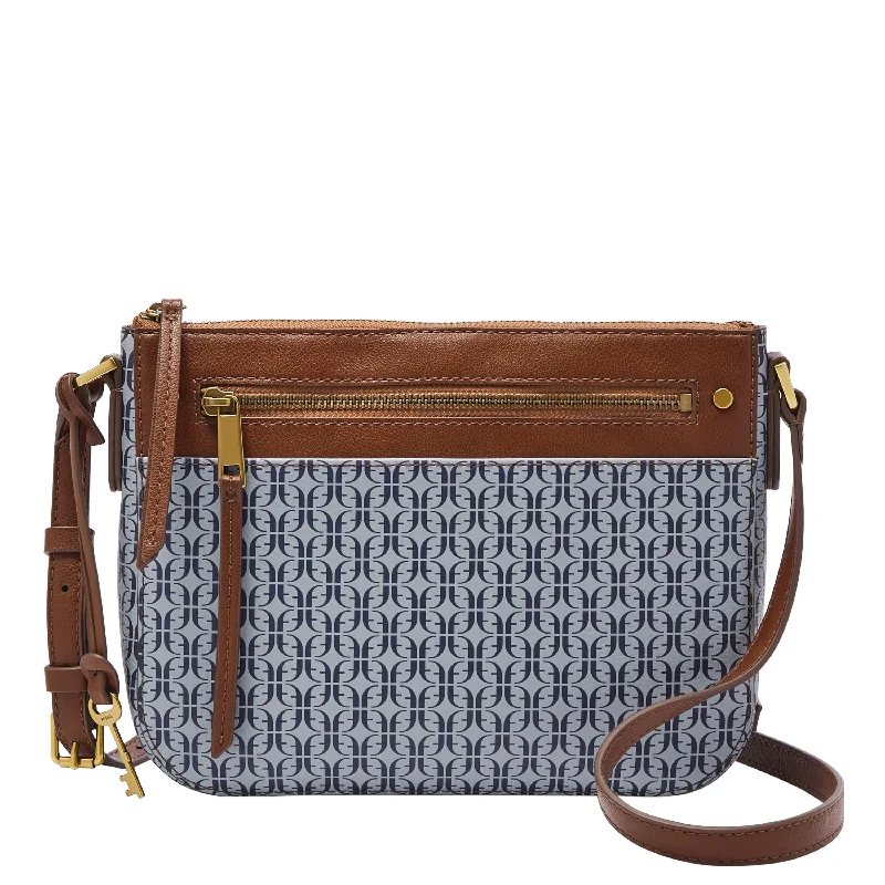Black Friday Deals On Stylish Handbags Fossil Women's Farrah Printed PVC Small Crossbody Fashion Bags, Limited Offer