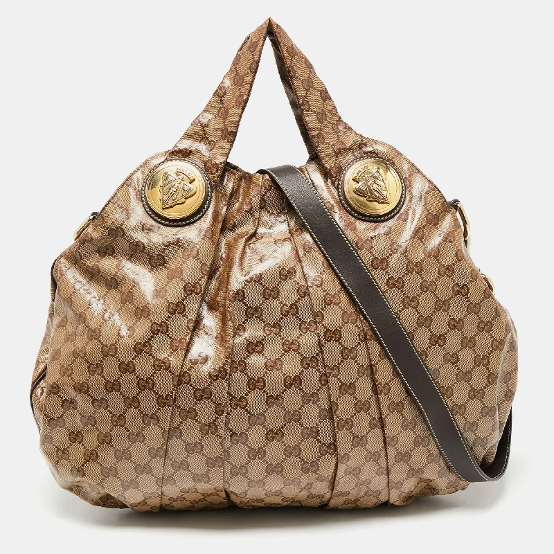 Gucci /beige Gg Crystal Canvas And Leather Large Hysteria Hobo Trendy Backpacks With Big Discounts Gucci /beige Gg Crystal Canvas And Leather Large Hysteria Hobo Trendy Backpacks With Big Discounts