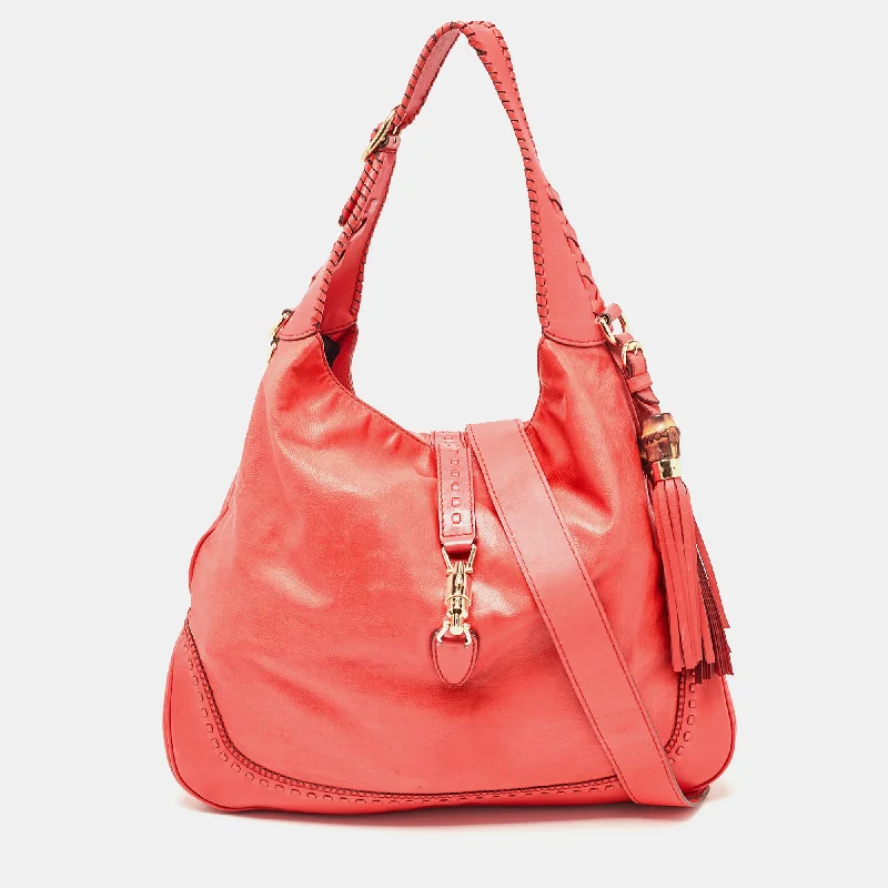 Gucci Coral Leather Large New Jackie Hobo Upgrade Your Look With Our Bag Sale
