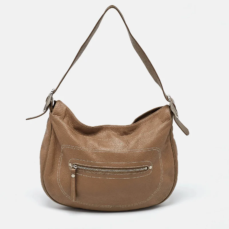 Longchamp Beige Leather Hobo Grab Your Favorite Handbags At Discounted Prices