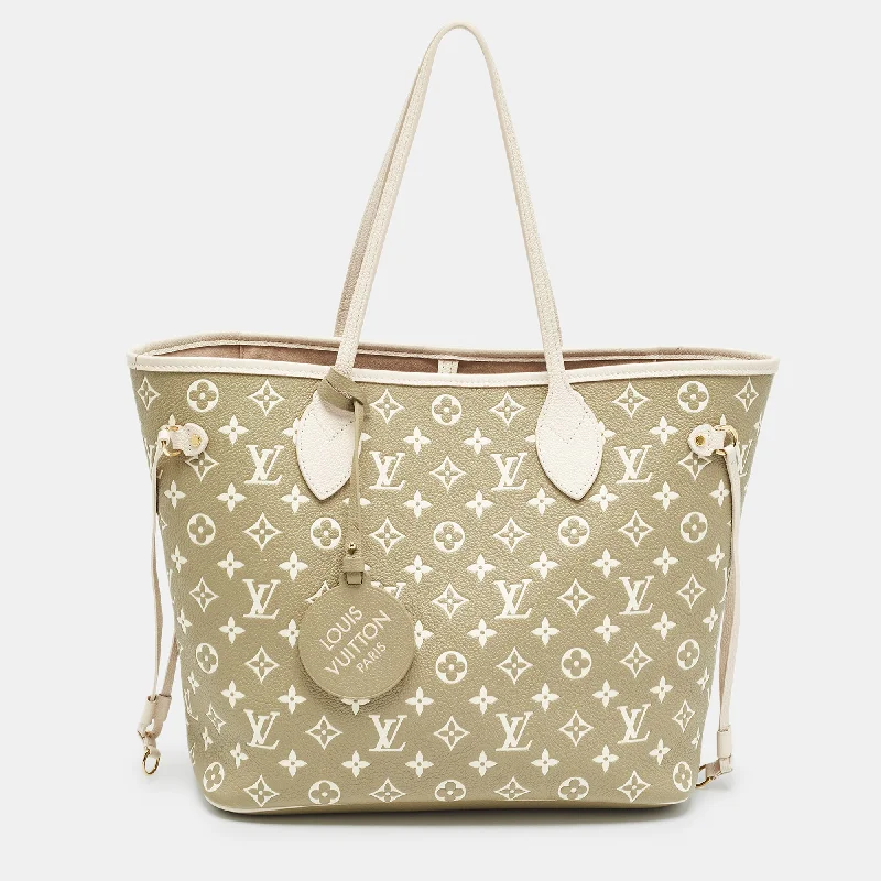 Louis Vuitton Khaki/beige Monogram Empreinte Leather Spring In The City Neverfull Mm Bag Elegant Bags, Limited Stock Available Louis Vuitton Khaki/beige Monogram Empreinte Leather Spring In The City Neverfull Mm Bag Elegant Bags, Limited Stock Available
