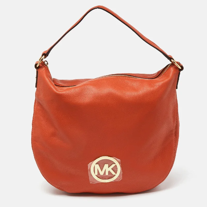 Michael Kors Leather Logo Zip Hobo