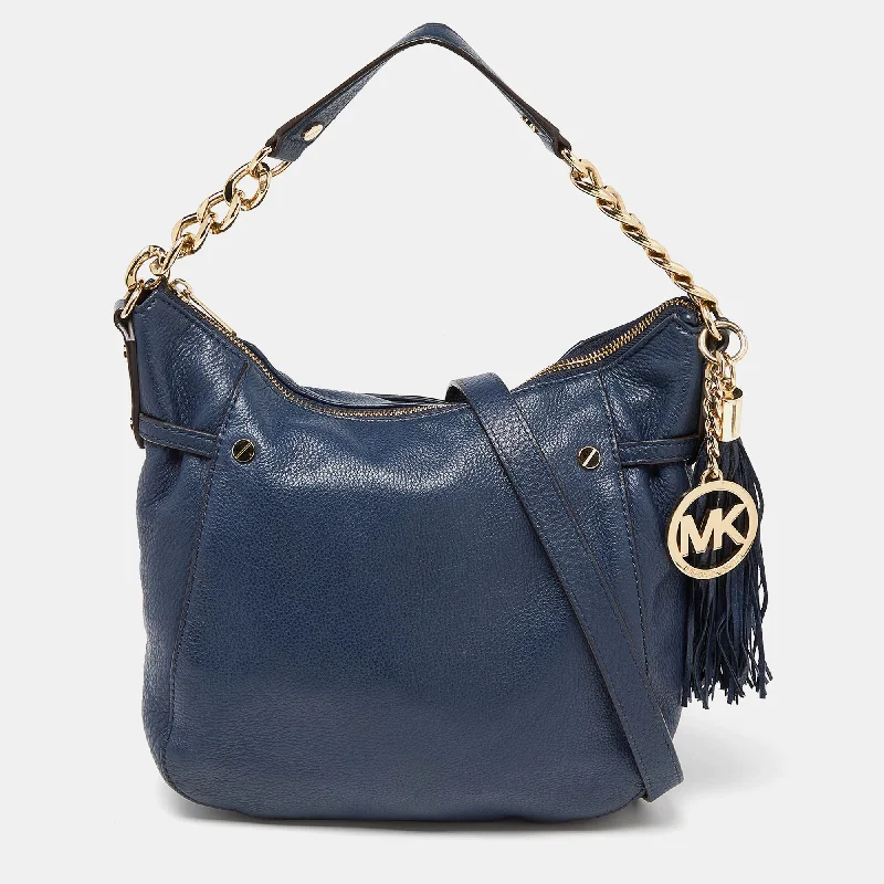 Michael Michael Kors Dark Leather Tassel Hobo Stylish Totes With Special Discounts Michael Michael Kors Dark Leather Tassel Hobo Stylish Totes With Special Discounts