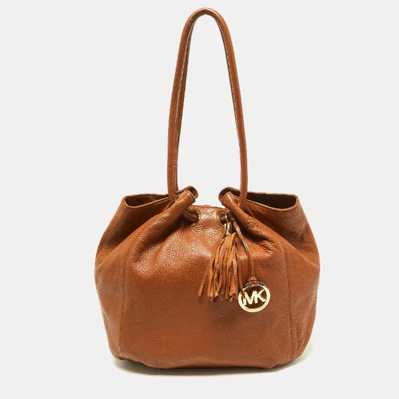 Michael Michael Kors Tan Leather Tassel Hobo Chic Crossbody Bags, Limited Offers