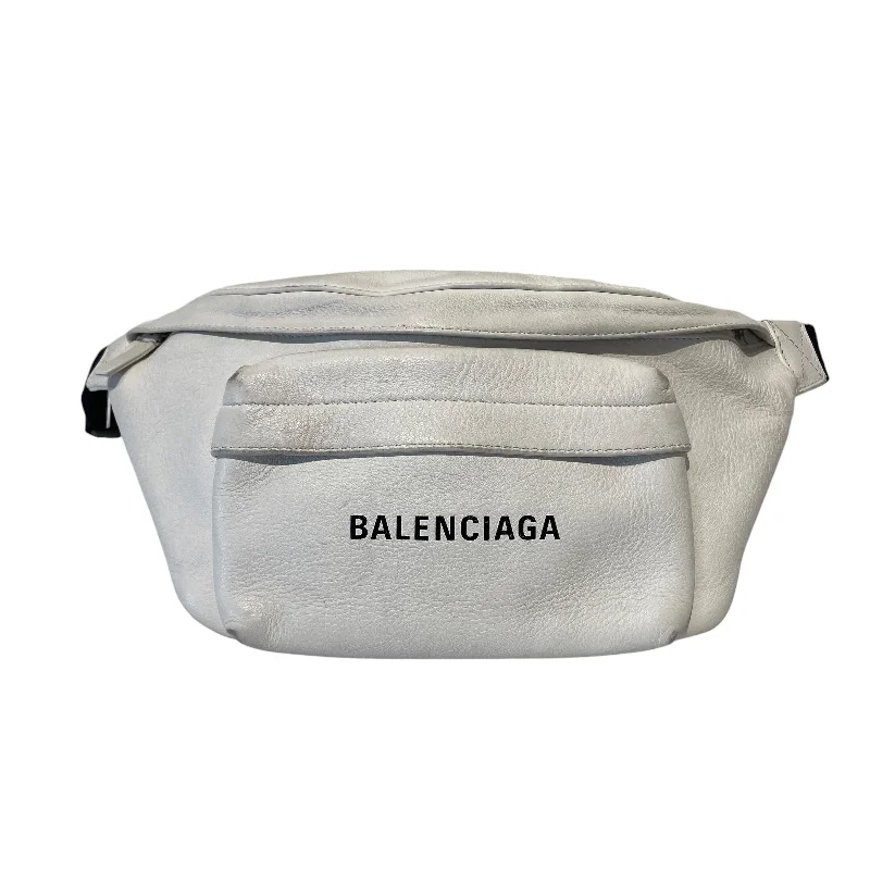 BALENCIAGA/Fanny Pack/Leather/WHT/Logo Belt Bag