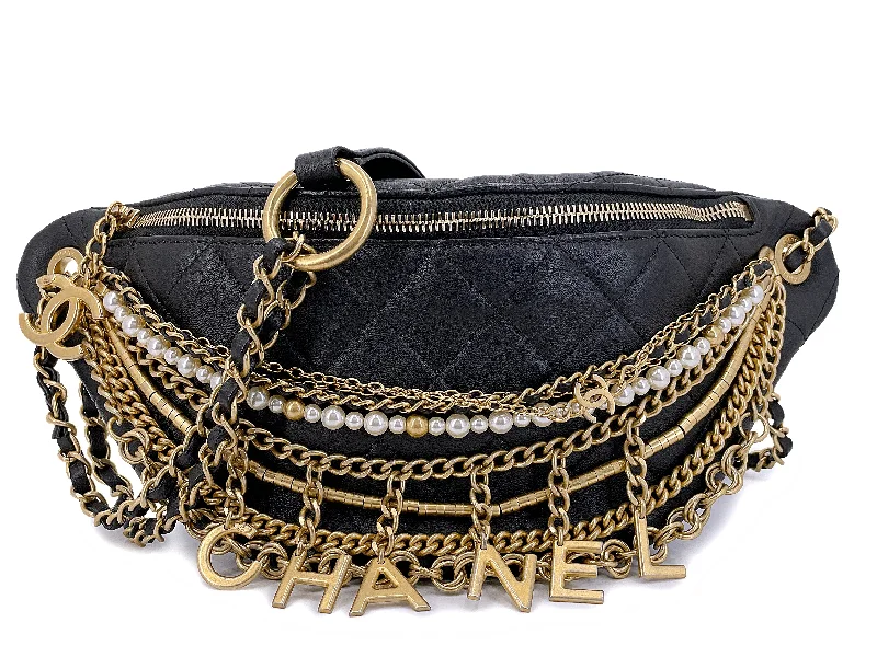 Chanel 19A Black All About Chains Pearl Fanny Pack Bag GHW Exclusive Bag Deals – Perfect For Any Occasion Chanel 19A Black All About Chains Pearl Fanny Pack Bag GHW Exclusive Bag Deals – Perfect For Any Occasion