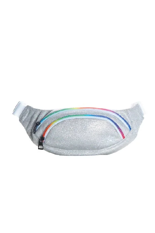 Opalescent Adult Rebel Fanny Pack with Rainbow Zipper