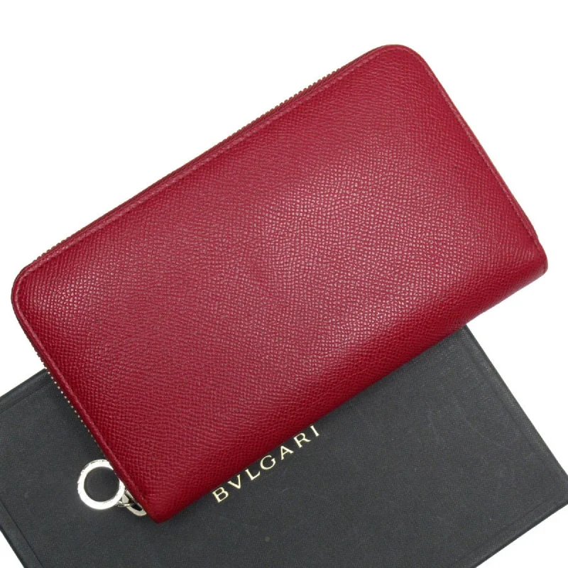 Bulgari Zip Wallet  Leather Wallet  (Pre-Owned)