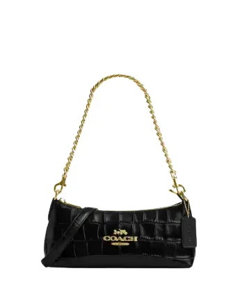 Embrace New Fashion Coach Charlotte Croc Embossed Shoulder Bag Stylish And Functional Bags Now At Reduced Rates