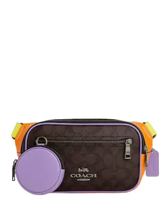 You'll Love Us Because Coach Elias Belt Bag In Colorblock Signature Canvas Chic Handbags At Special Promotional Prices