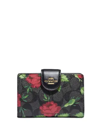 Modern Fashion Sale Coach Medium Corner Zip Wallet In Signature Canvas With Fairytale Rose Print Designer Bags At Exclusive Clearance Prices Modern Fashion Sale Coach Medium Corner Zip Wallet In Signature Canvas With Fairytale Rose Print Designer Bags At Exclusive Clearance Prices