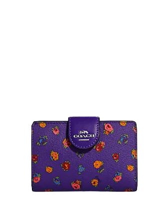 Glamorous Bags For Evening Events And Parties Coach Medium Corner Zip Wallet With Mini Vintage Rose Print High-End Handbags At Affordable Prices