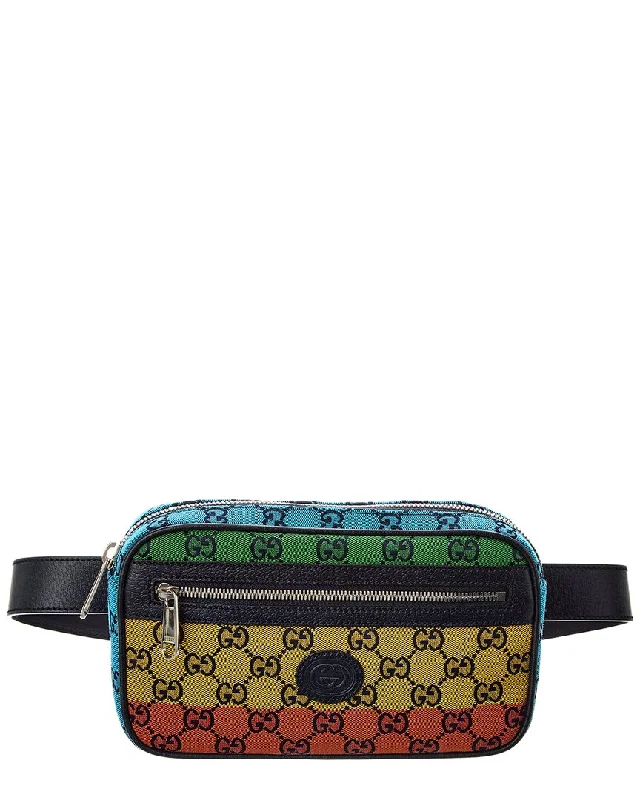 Gucci GG Canvas & Leather Belt Bag Designer Bags At Lower Prices