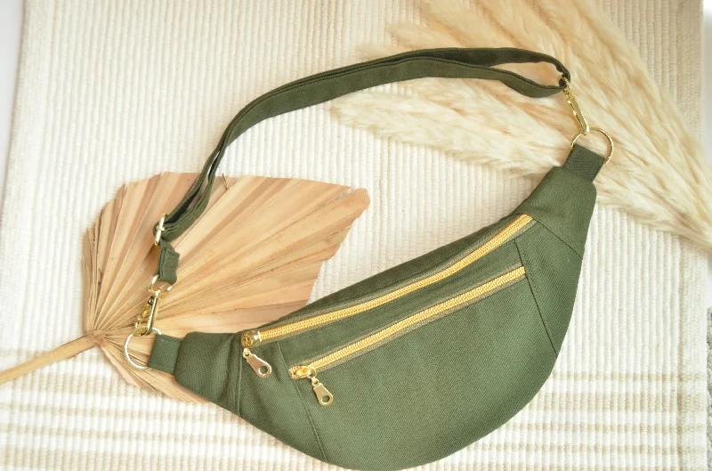 Large Fanny Pack: Forest Green Luxury Bags, Budget Prices