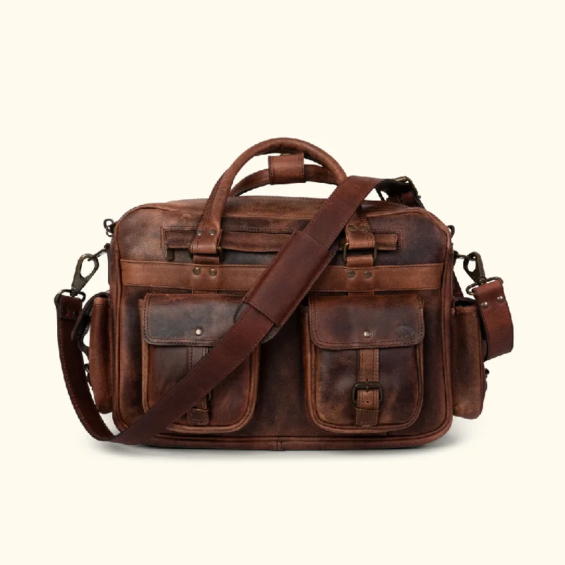 Roosevelt Buffalo Leather Pilot Bag | Dark Oak Trendy Bags, Huge Savings