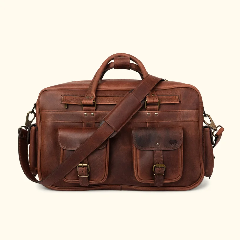 Roosevelt Buffalo Leather Pilot Bag - Large | Dark Oak Exclusive Bag Deals – Perfect For Any Occasion Roosevelt Buffalo Leather Pilot Bag - Large | Dark Oak Exclusive Bag Deals – Perfect For Any Occasion