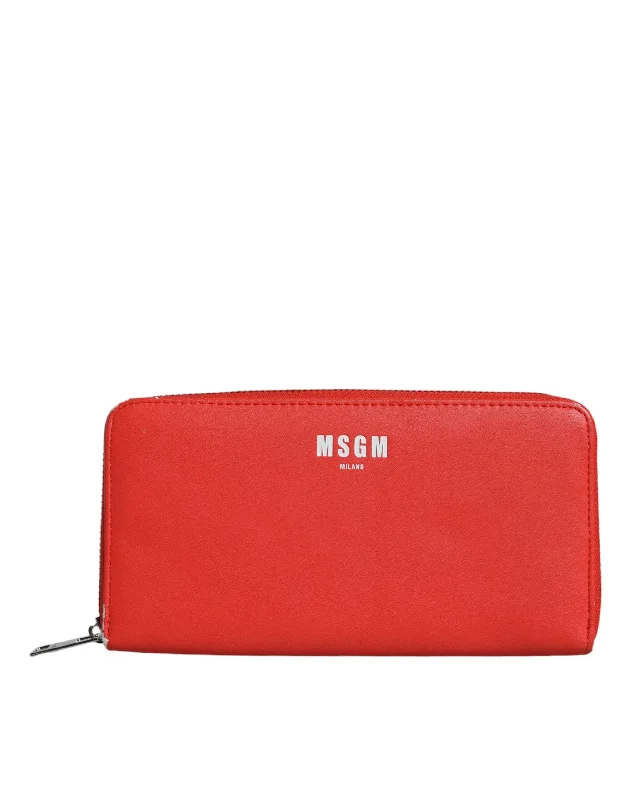 MSGM  Leather Continental Zip Around Card Holder Bifold Clutch Women's Wallet (Pre-Owned)