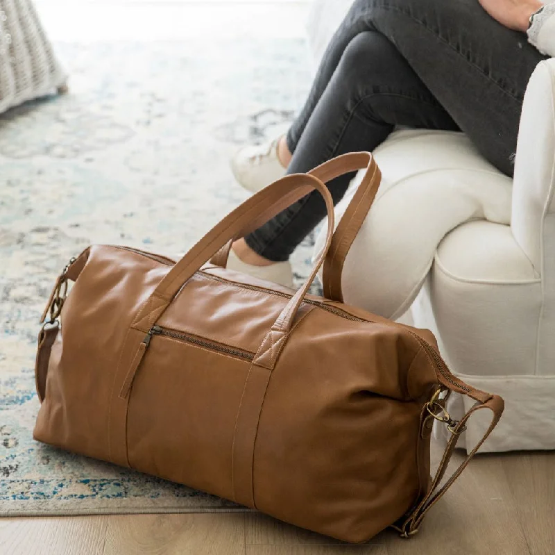 Sorrento Cognac Leather Weekender Fashionable Bags With Special Seasonal Offers